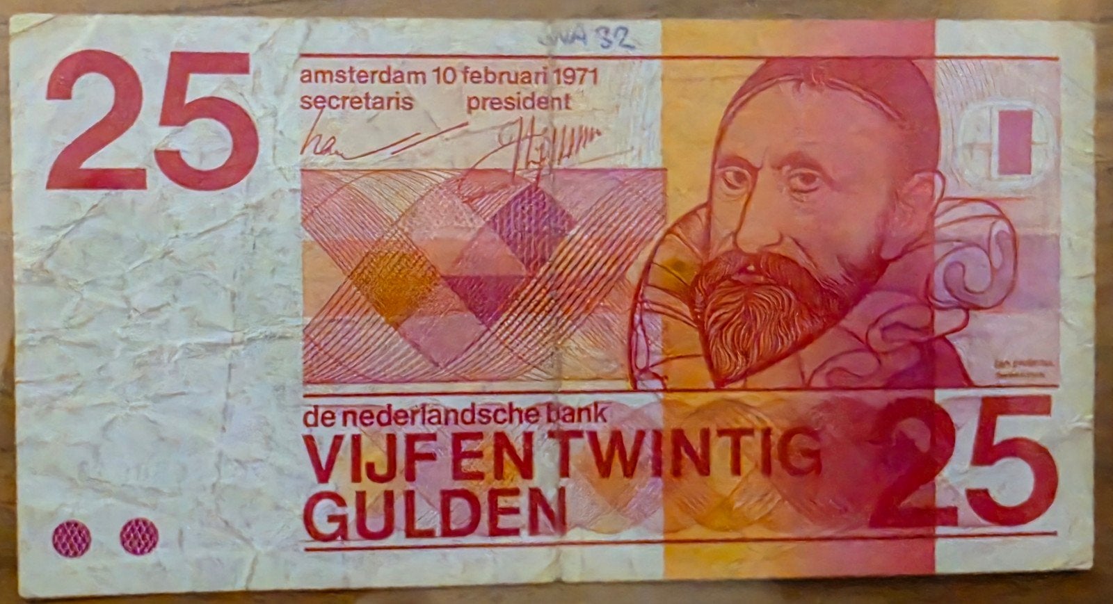 25 Gulden biljet uit 1971 - Jan Pietersz Sweelinck, Ophalen of Verzenden, 25 gulden, Los biljet