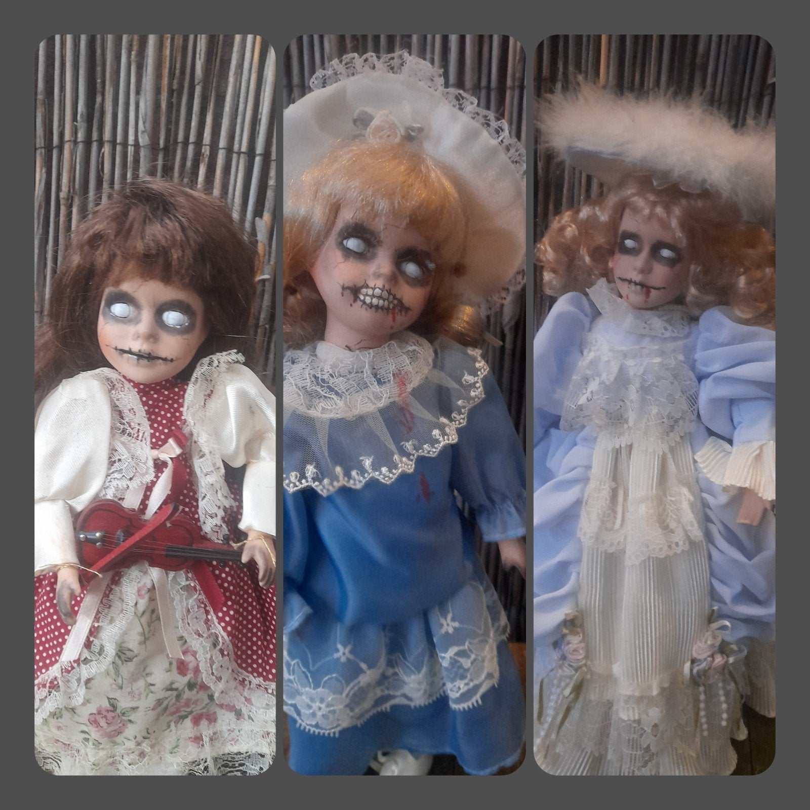 3 Creepy dolls, samen 25 euro, Ophalen of Verzenden, Gebruikt, Pop