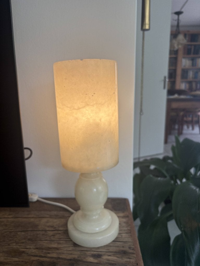 Natuurstenen tafellamp, Ophalen, Zo goed als nieuw, Minder dan 50 cm