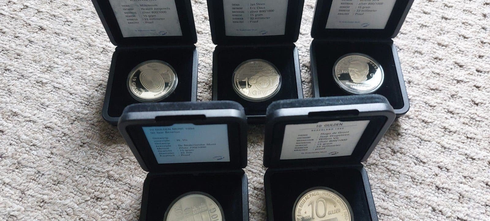 Set zilveren 10 guldens, Postzegels en Munten, Munten | Nederland, Ophalen of Verzenden, Koningin Juliana