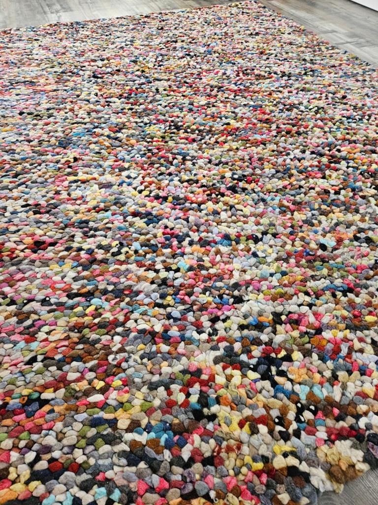 Kleurig wollen vloerkleed 230 x 165 cm, Ophalen, Gebruikt, Overige kleuren, 150 tot 200 cm
