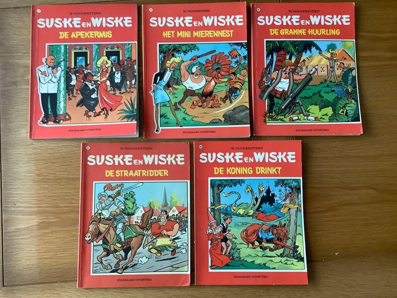 Suske en Wiske , 5 oude albums 1972-1973-1974-1975, Gelezen, Willy Vandersteen, Ophalen of Verzenden, Meerdere stripboeken