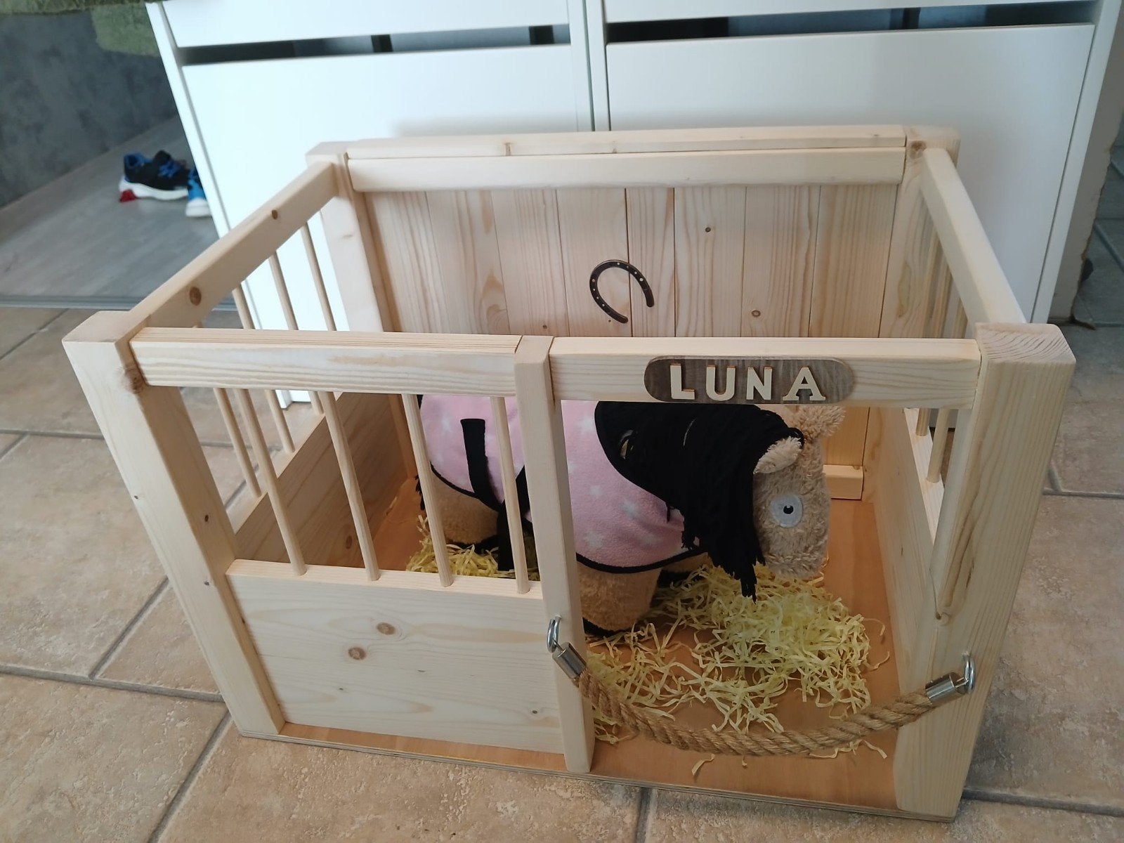 nieuwe handgemaakte houten Craft pony stal, Ophalen of Verzenden, Nieuw