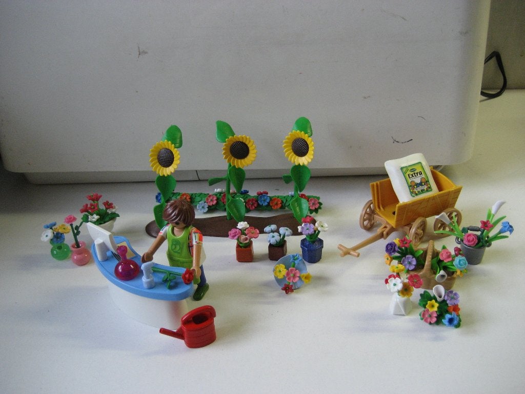 playmobil bloemist bij bloemenkraam, Ophalen of Verzenden, Zo goed als nieuw