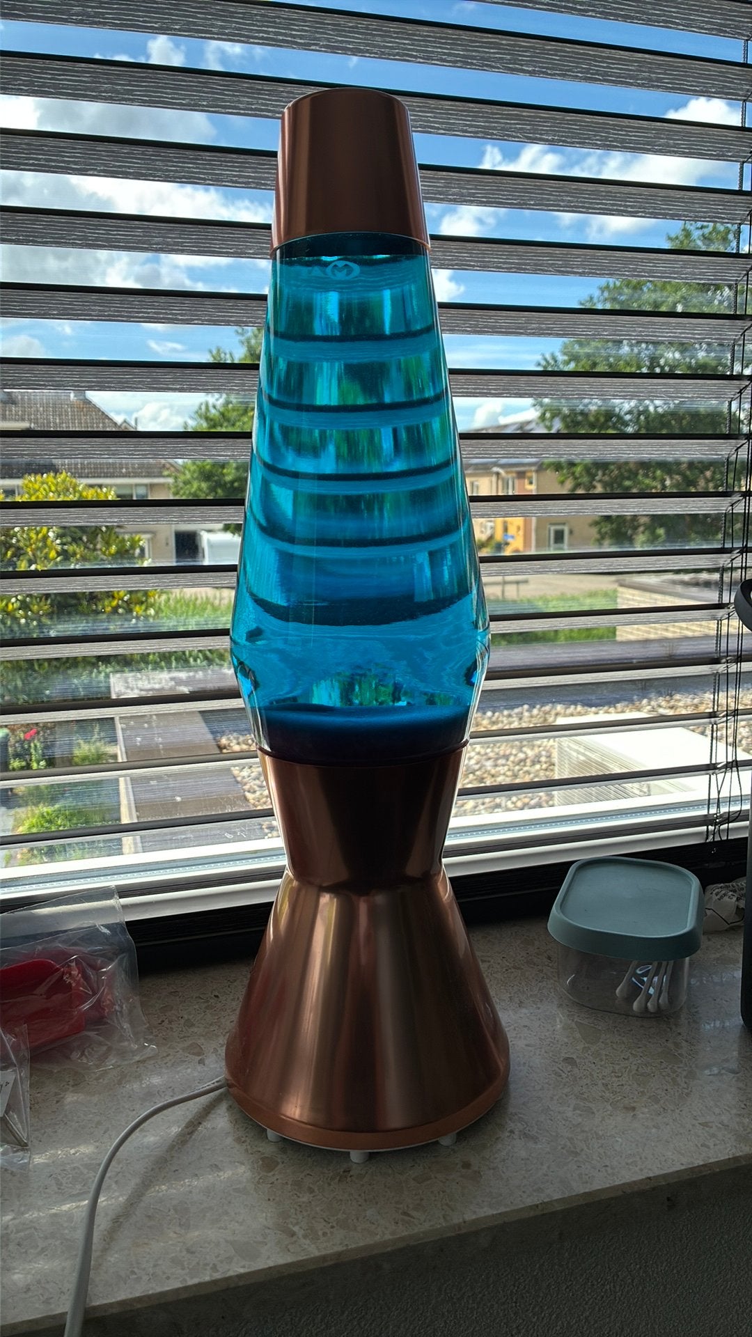 Mathmos Astro Lavalamp Koper Blauw/Turquoise - Klassiek Desi, Ophalen of Verzenden, Gebruikt