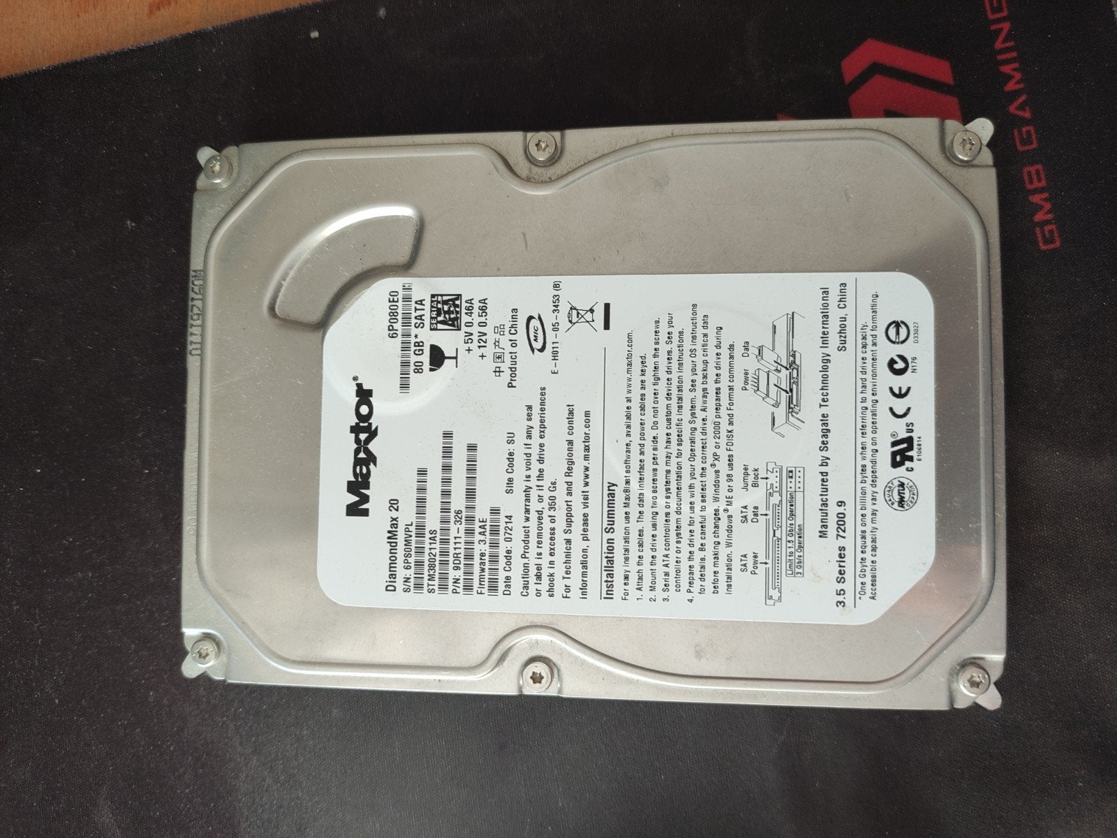 Maxtor DiamondMax 20 80GB SATA HDD, Computers en Software, Maxtor, Intern, Gebruikt, 80 GB