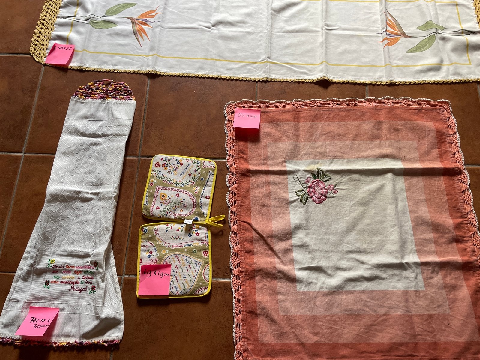 Diverse tafelkleden en placemats, handgemaakt, Ophalen, Overige materialen, Gebruikt, Overige vormen