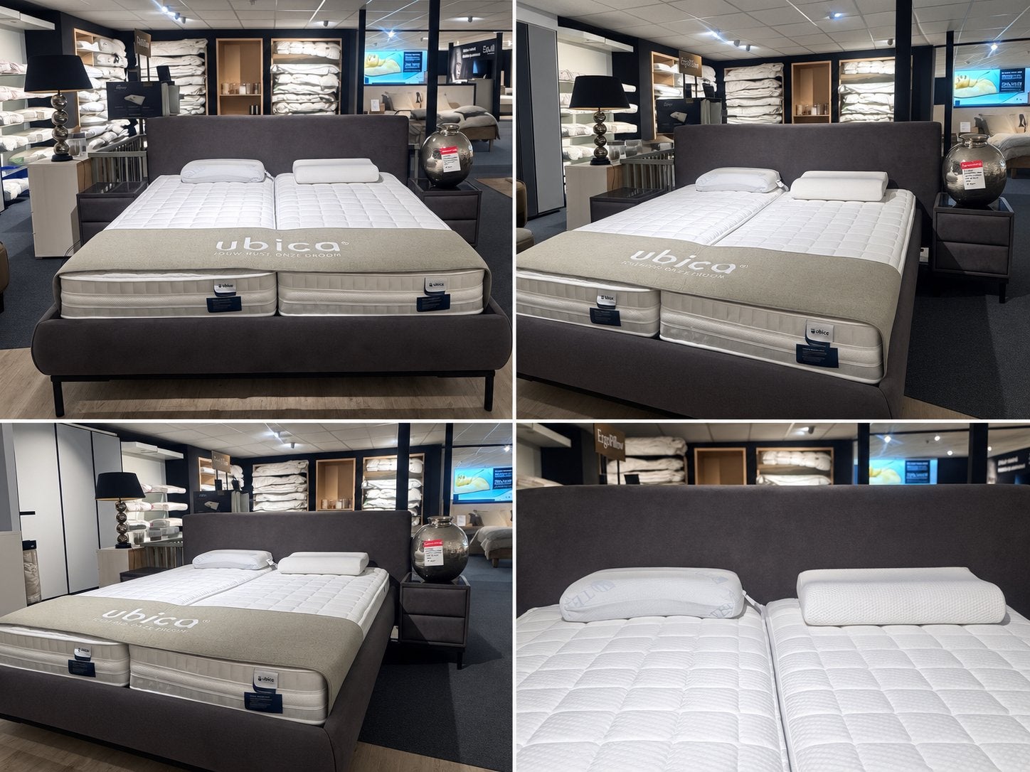Luxe gestoffeerd bed 180x210 + nachtkastjes | Showroommodel, Huis en Inrichting, Ophalen, 180 cm, 200 cm, Nieuw