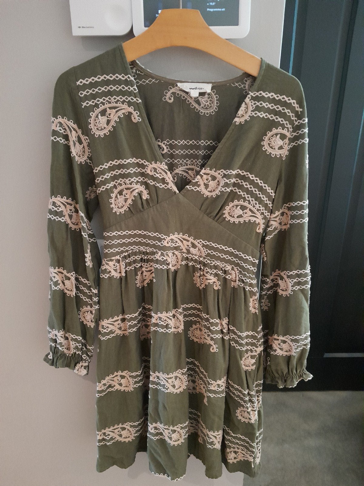 Leuk jurkje Inapril 1986 maat S met paisley print, Ophalen of Verzenden, Maat 36 (S), In april1986, Gedragen