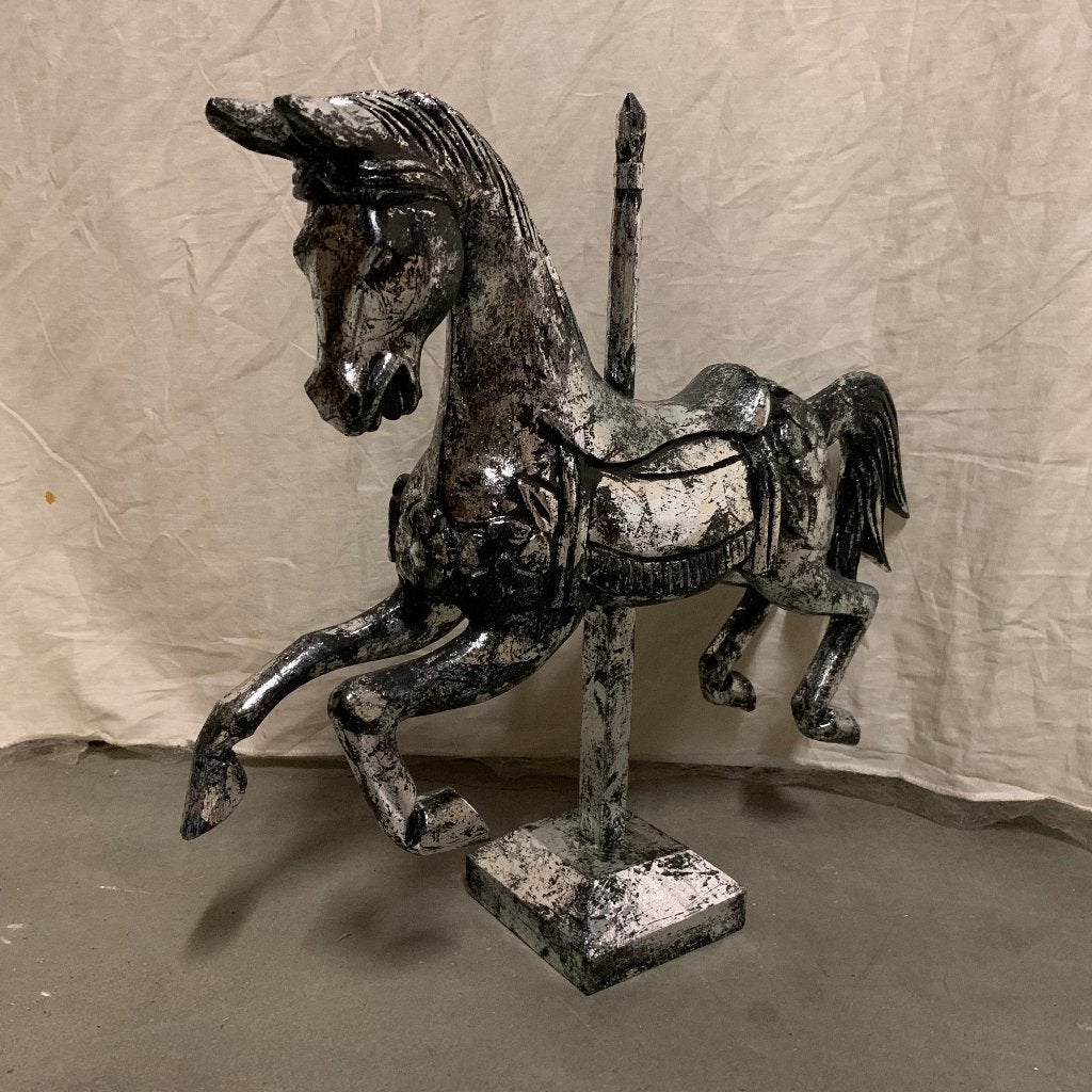 Houten carrousel paard – 40 cm - handgemaakt – Bij TTM Wonen, TTM Wonen, Meubels – (Perzische) Tapijten en Woonaccessoires, Hout