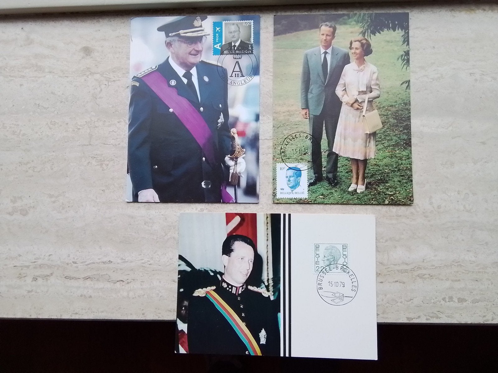 3 Posrzegelkaarten van Belgische Koningen., Ophalen of Verzenden, Nieuw, Buitenland, Kaart, Foto of Prent