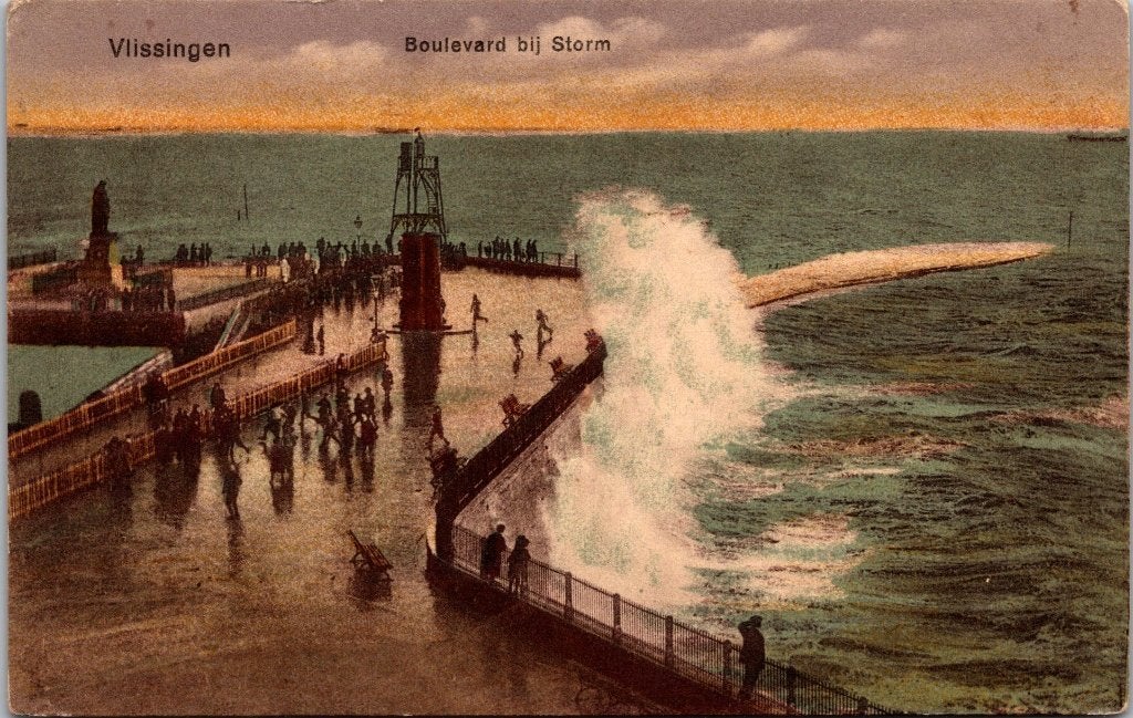 Vlissingen - 12 oude ansichtkaarten I, Verzamelen, Ansichtkaarten | Nederland, Verzenden, 1920 tot 1940, Gelopen, Zeeland