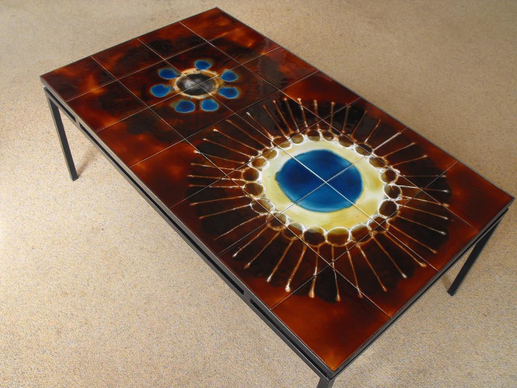 Vintage / midcentury salontafel Belarti, Ophalen, Gebruikt, 100 tot 150 cm, Overige materialen