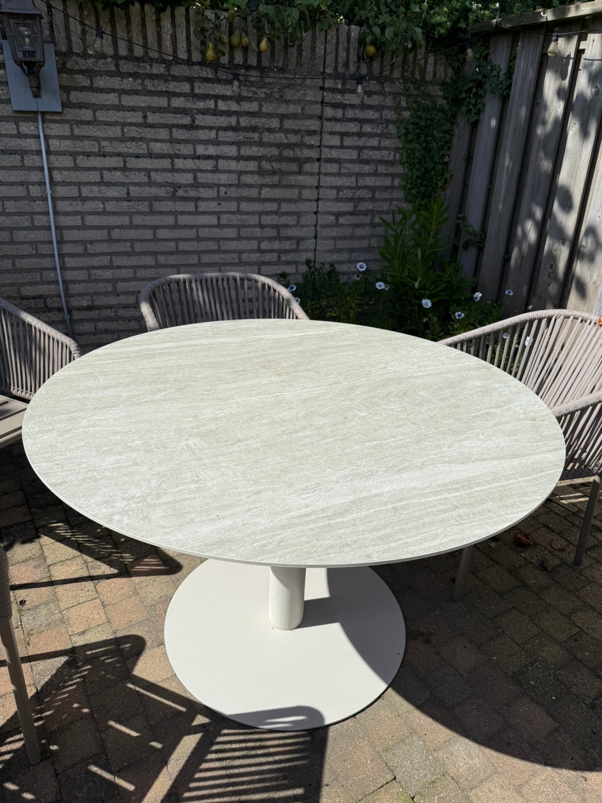 Tafelblad Vamdrup (Jysk) beige, Ophalen, Nieuw, Rond, Kunststof