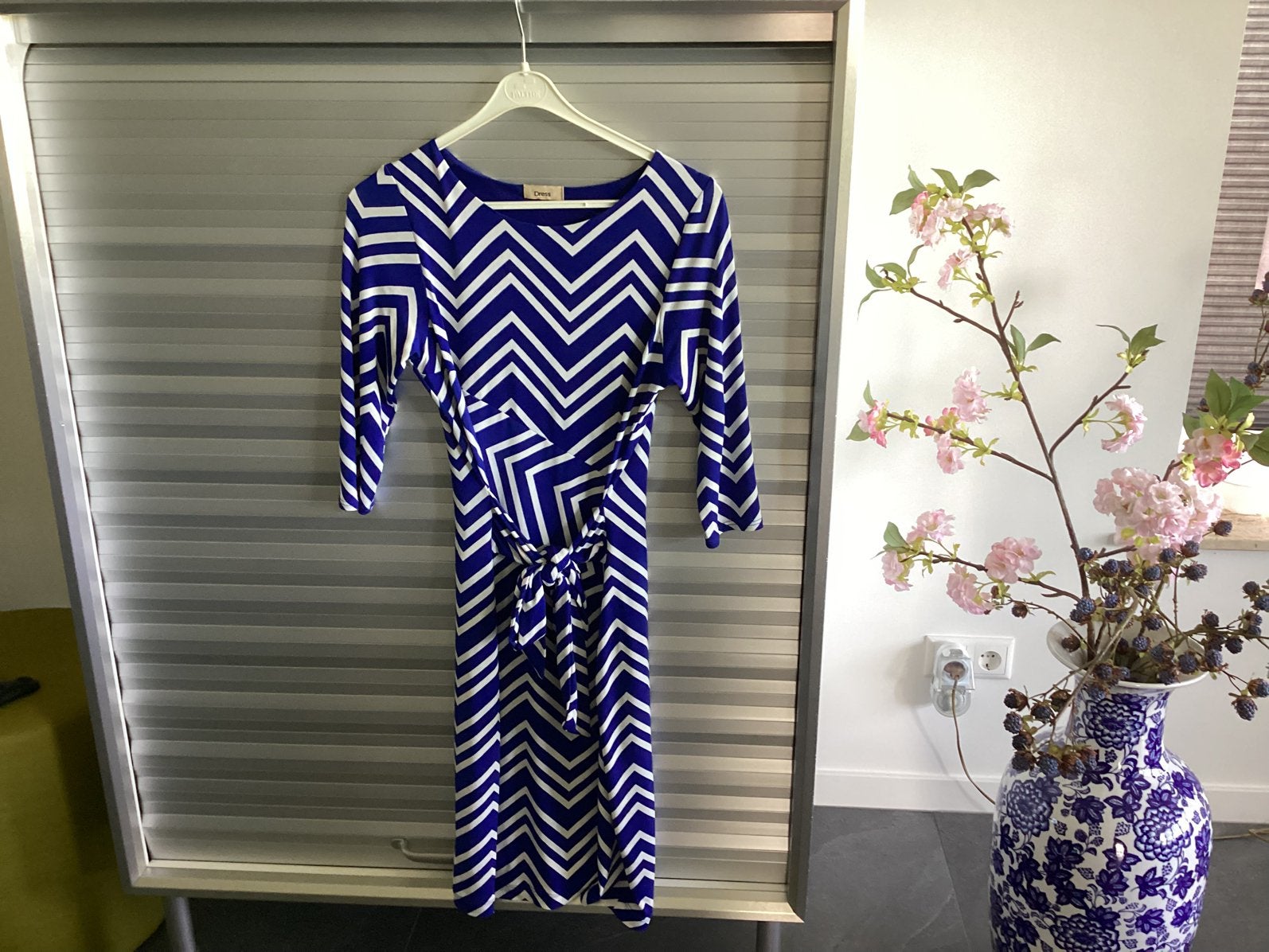 Dressire jurk maat S, Maat 38/40 (M), Blauw, Ophalen of Verzenden, Knielengte