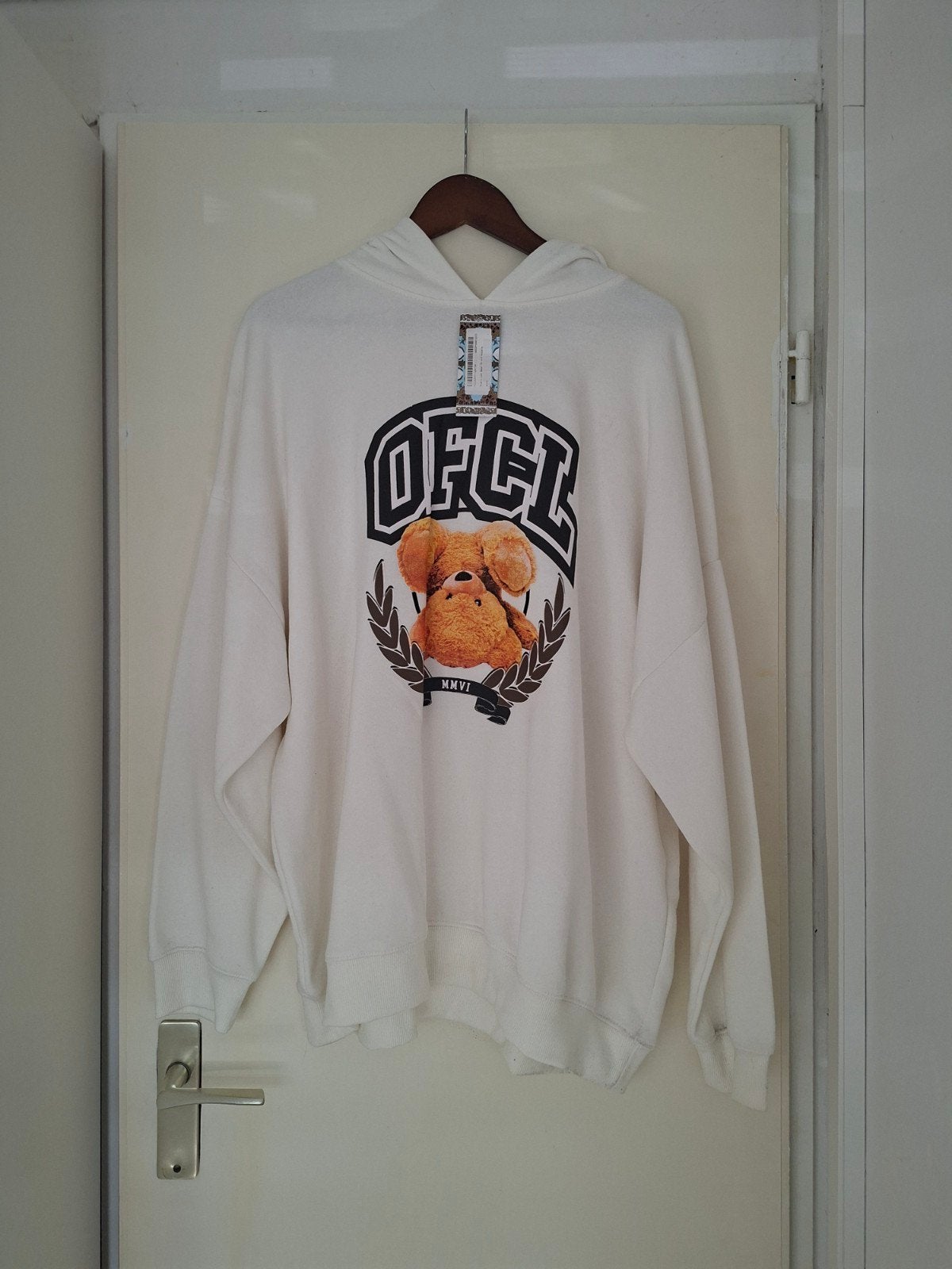 Boohoo Oversized Hoodie met Teddybeer Print - Ecru, Ophalen of Verzenden, Nieuw, Boohoo