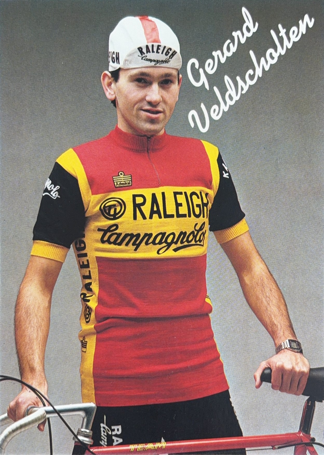 Ansichtkaart wielrennen - Gerard Veldscholten - TI Raleigh, Ophalen of Verzenden, 1980 tot heden, Sport en Spel