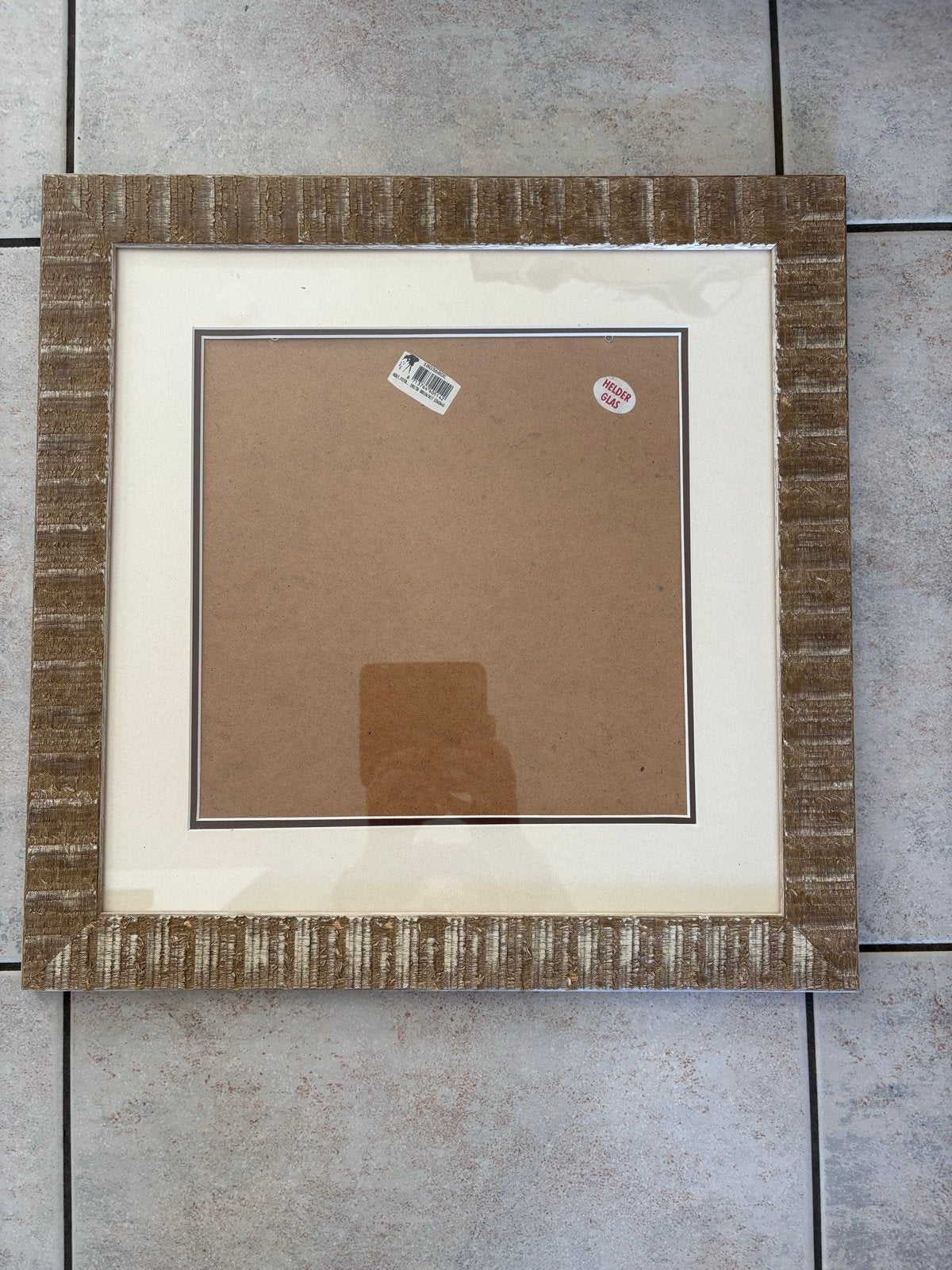 Houten fotolijst met passe-partout en helder glas, Bruin, 48 cm, 48 cm, Ophalen of Verzenden