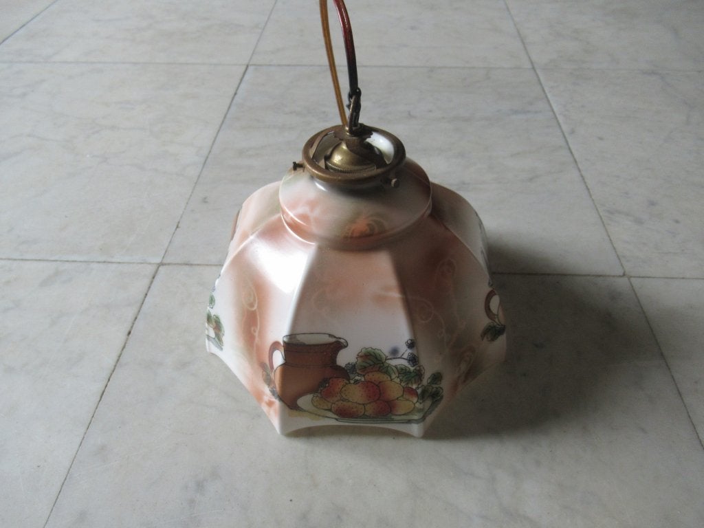 Antiek Melkglazen Hanglamp, Ophalen of Verzenden