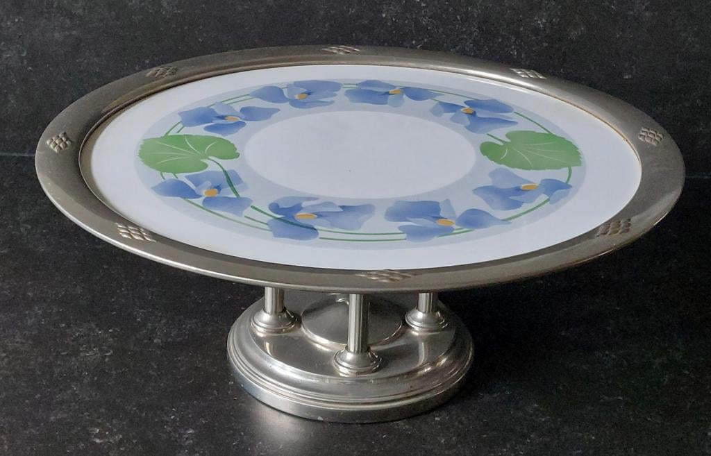 Taartplateau schaal art deco porselein, Ophalen of Verzenden