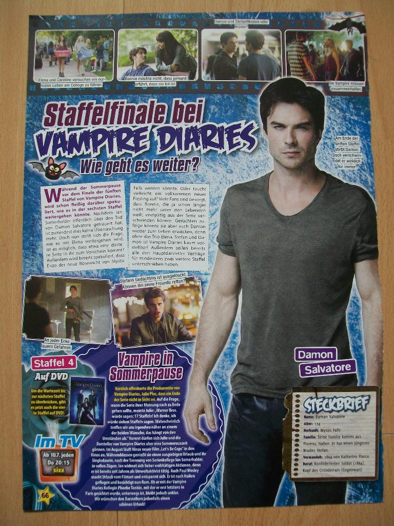 Artikel over The Vampire Diaries uit Duits tijdschrift - A4, Ophalen of Verzenden, Nieuw, Boek, Tijdschrift of Artikel