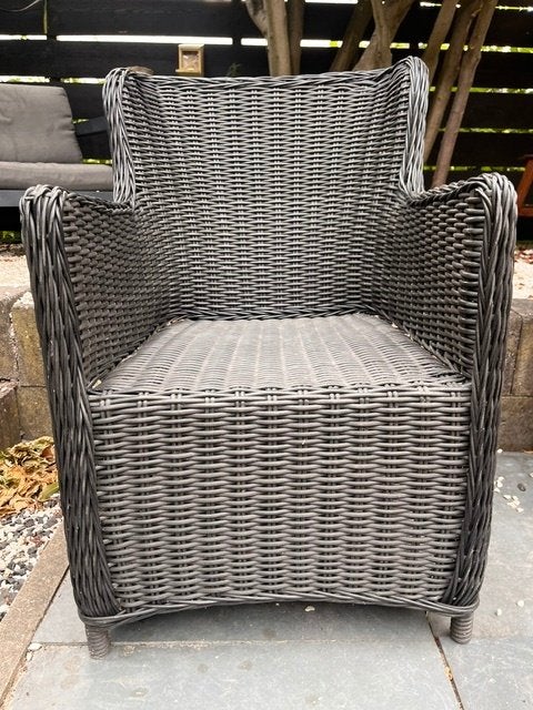 Tuinstoelen - rotan - antraciet - 4 stuks, Tuin en Terras, Tuinstoelen, Ophalen, Gebruikt, Rotan