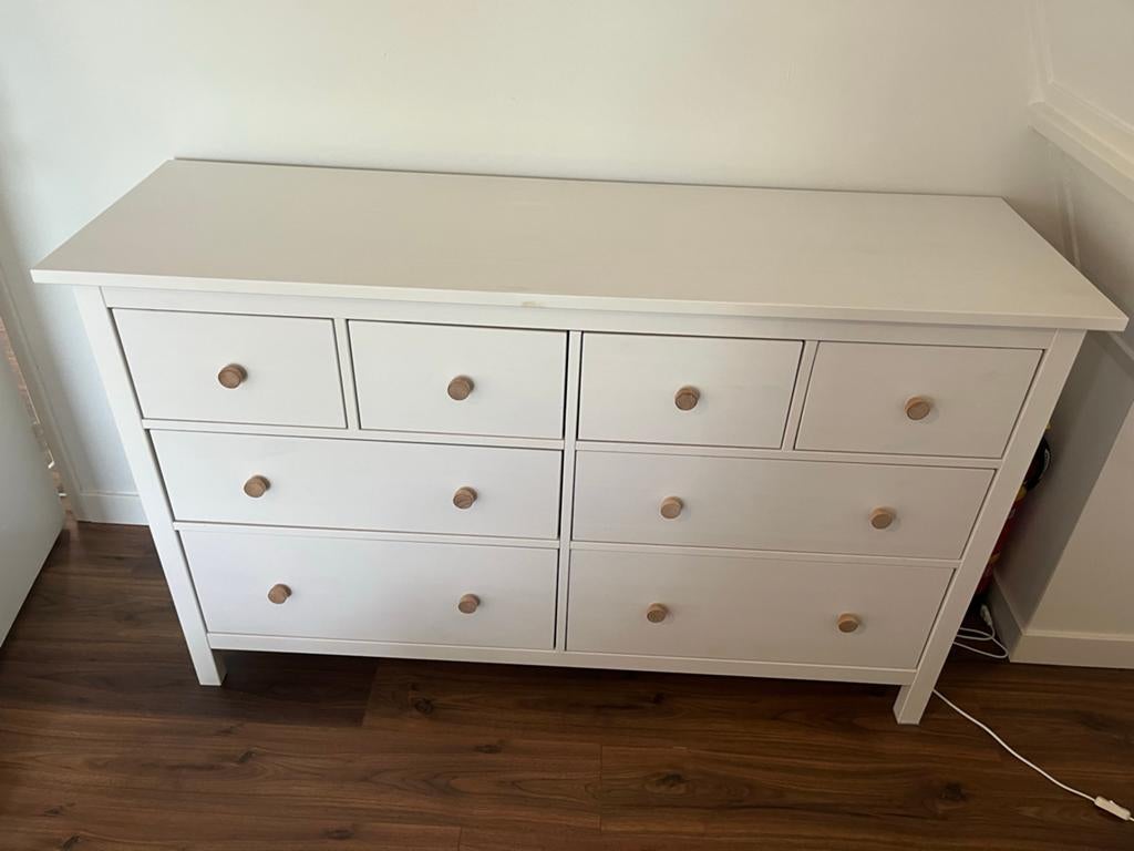 Ikea Hemnes ladekast met 8 lades - Wit, Huis en Inrichting, Kasten | Ladekasten, Ophalen, 5 laden of meer, 150 tot 200 cm, Zo goed als nieuw