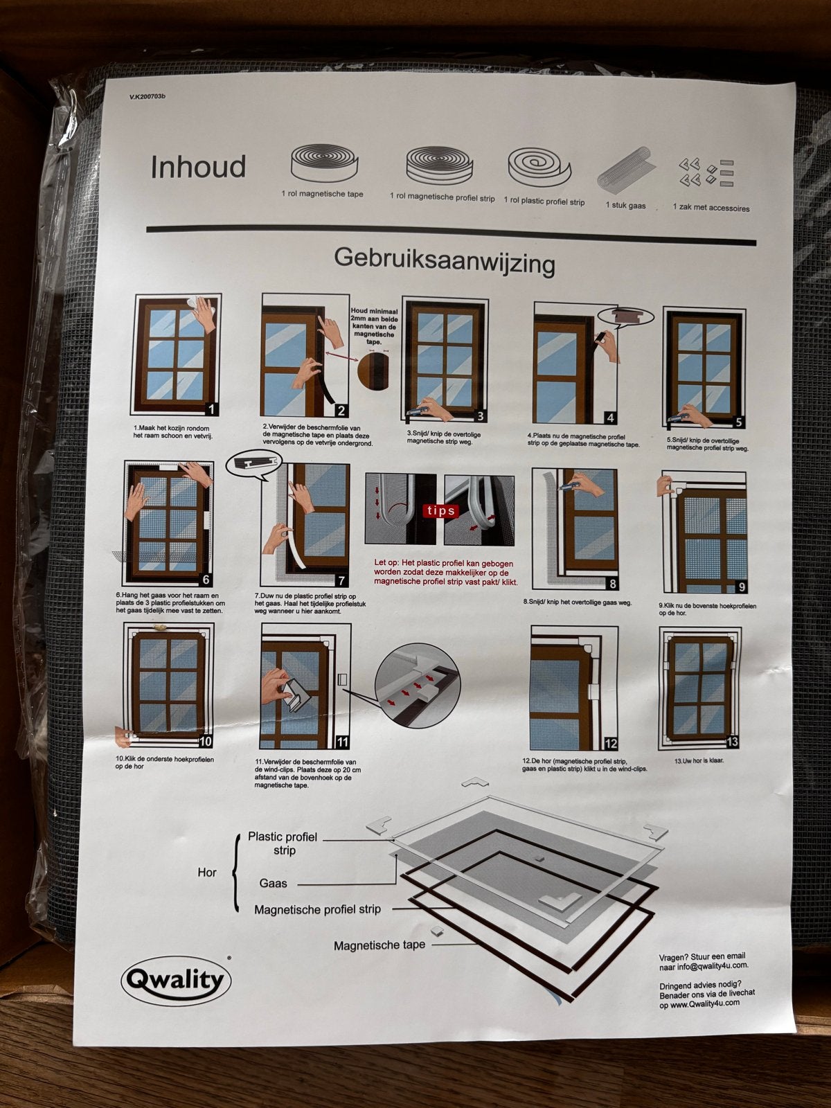 QWality Universele Raamhor Set - Nieuw in doos, Hordeur, Nieuw, Ophalen of Verzenden, 120 cm of meer