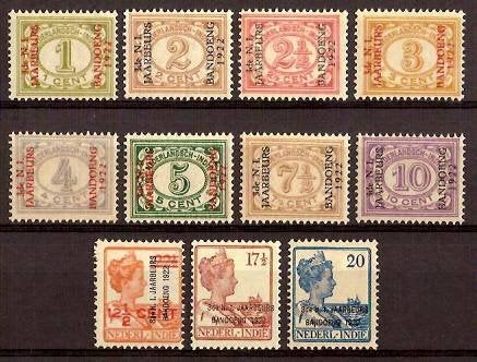 Ned-Indie NVPH nr 149/59 postfris Jaarbeurs Bandung 1922, Ophalen of Verzenden, Postfris, Zuidoost-Azië