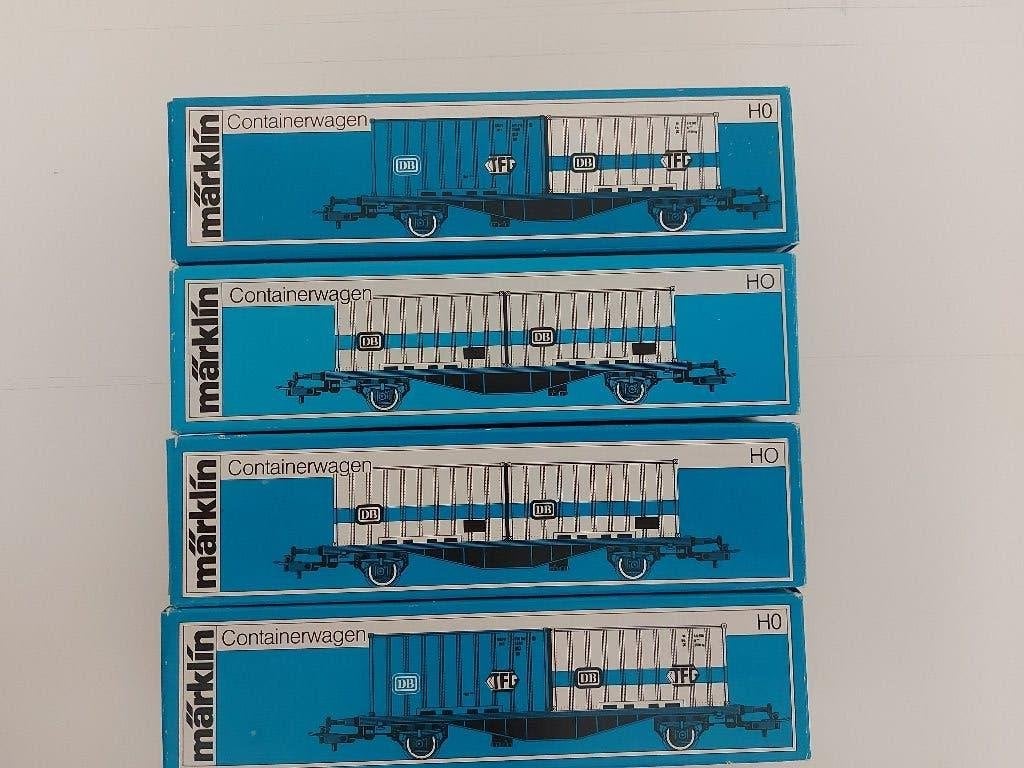 4 Marklin Container Wagens, Wisselstroom, Ophalen of Verzenden, Märklin, Nieuw