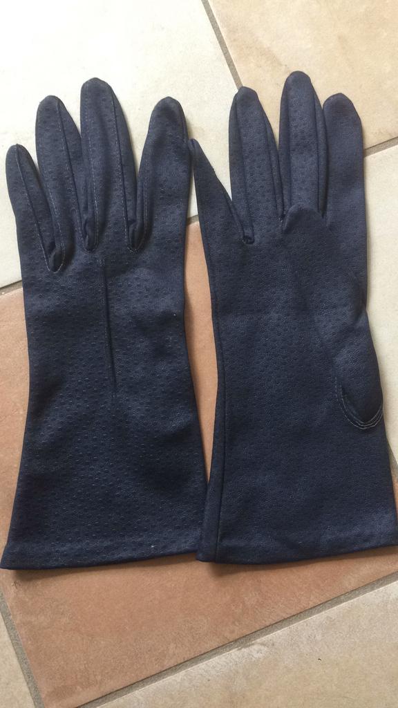 Set donkerblauwe handschoenen. Vintage., Kleding | Dames, Mutsen, Sjaals en Handschoenen, Ophalen of Verzenden, Gedragen, Handschoenen