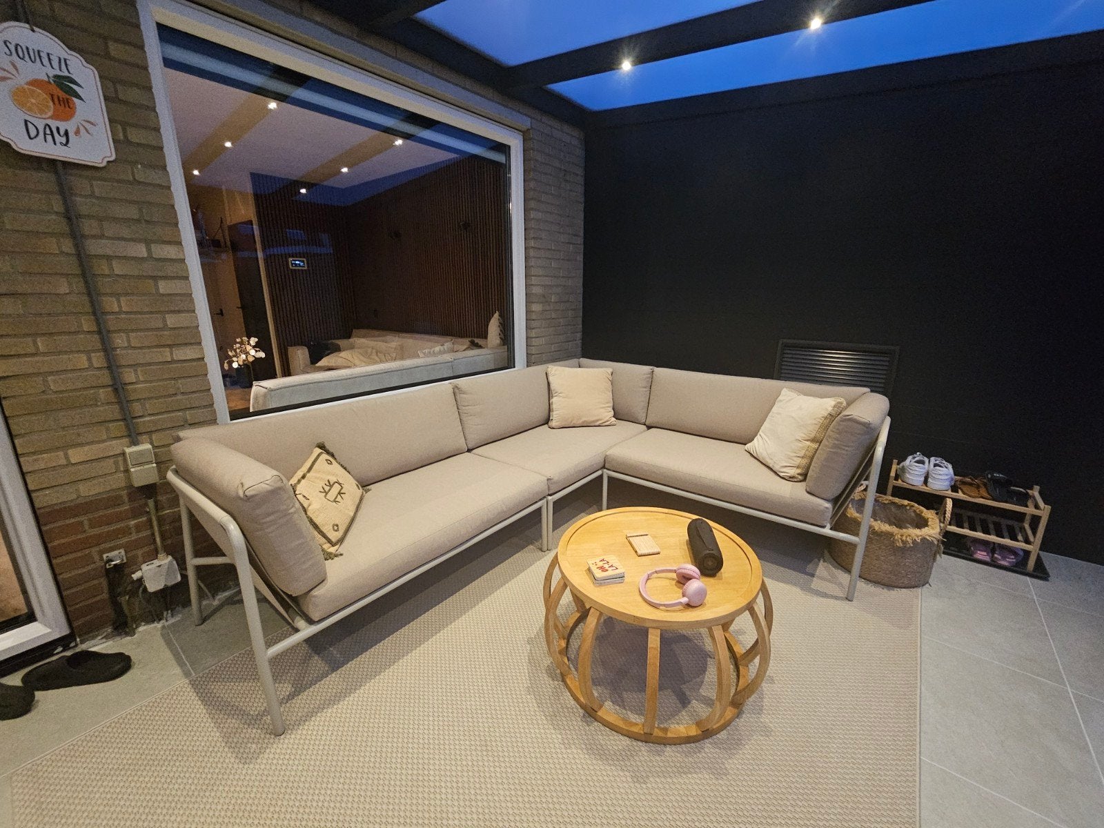 Wakefield Loungeset Beige Metaal incl. waterbestendige hoes!, Tuin en Terras, Ophalen, Gebruikt, Loungeset, Bank