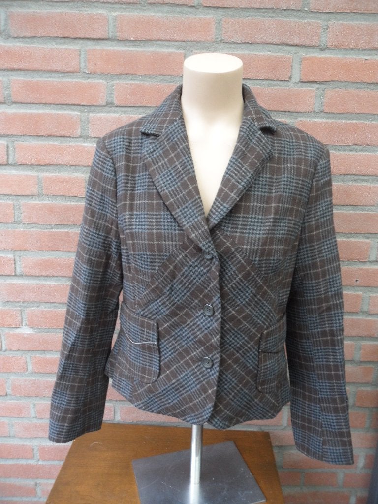 Tender bruin-grijs getailleerd colbert jasje maat 38, Maat 38/40 (M), Bruin, Ophalen of Verzenden, Zo goed als nieuw