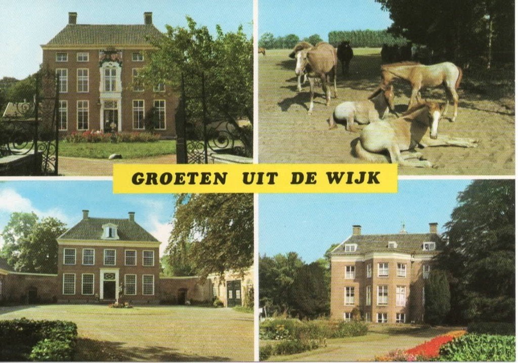 Ansichtkaart Wijk (Dr.), 4-luik, hist. gebouwen, paarden, Ophalen of Verzenden, 1980 tot heden, Ongelopen, Drenthe