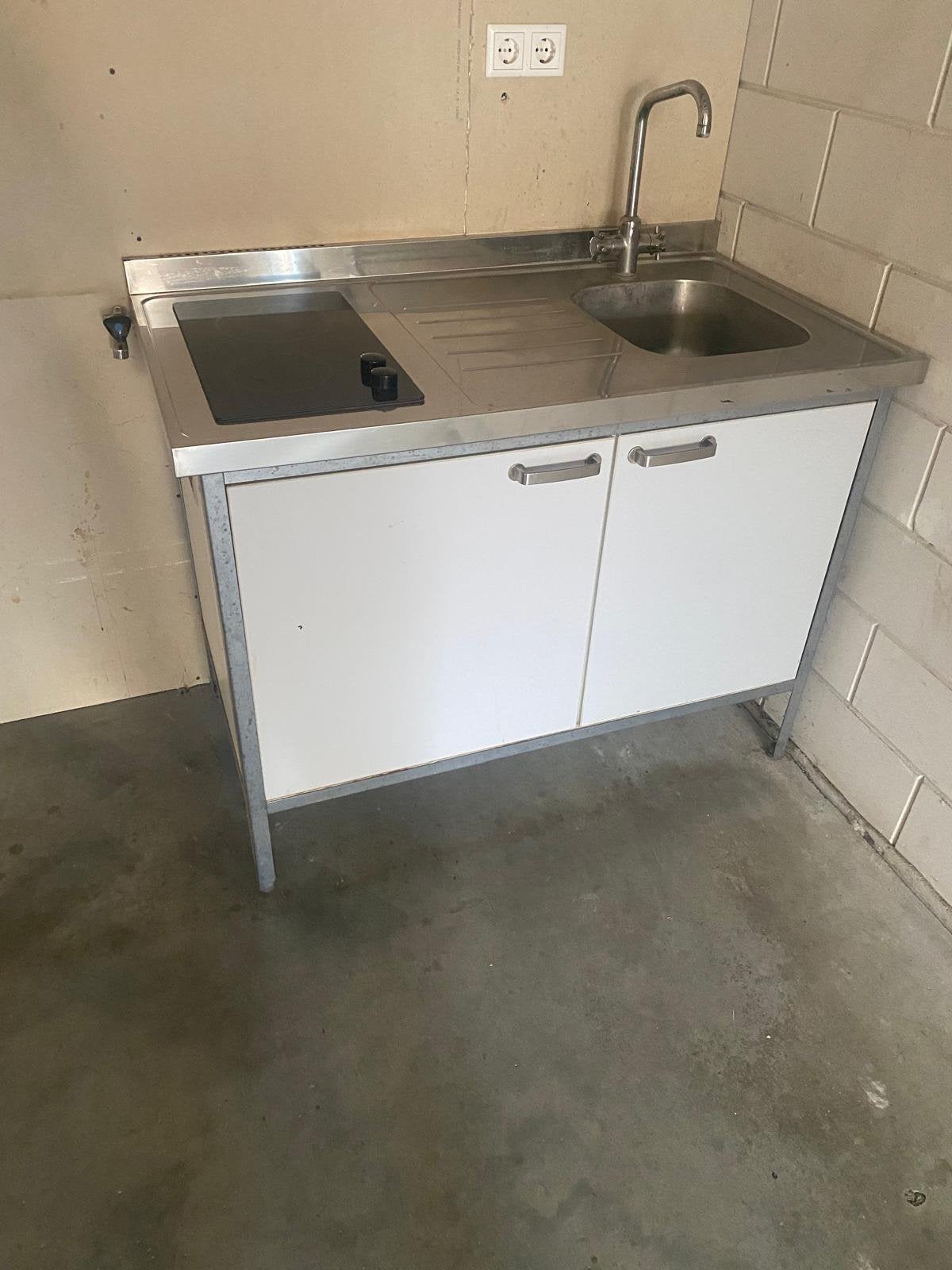 Keukenblok, Huis en Inrichting, Ophalen, Gebruikt, Wit, Enkelwandige keuken