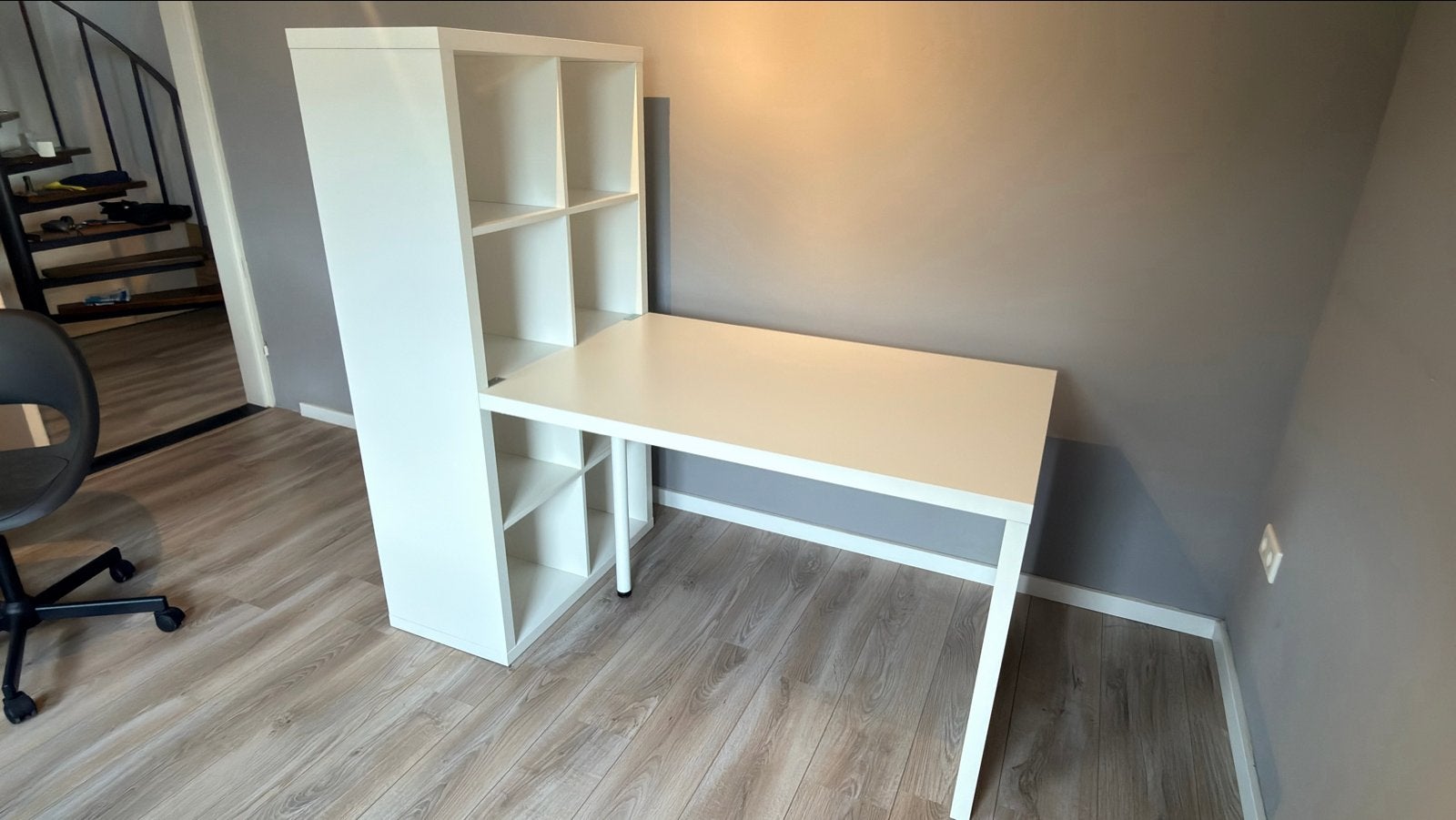 IKEA Kallax bureau-combinatie wit, Huis en Inrichting, Opbergruimte, Gebruikt, Spaanplaat of MDF, Ophalen of Verzenden