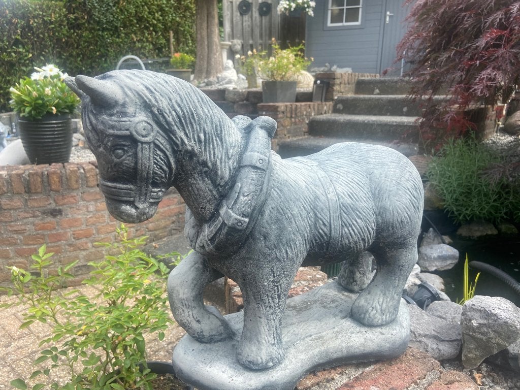 Paard, Ophalen, Nieuw, Beton, Dierenbeeld