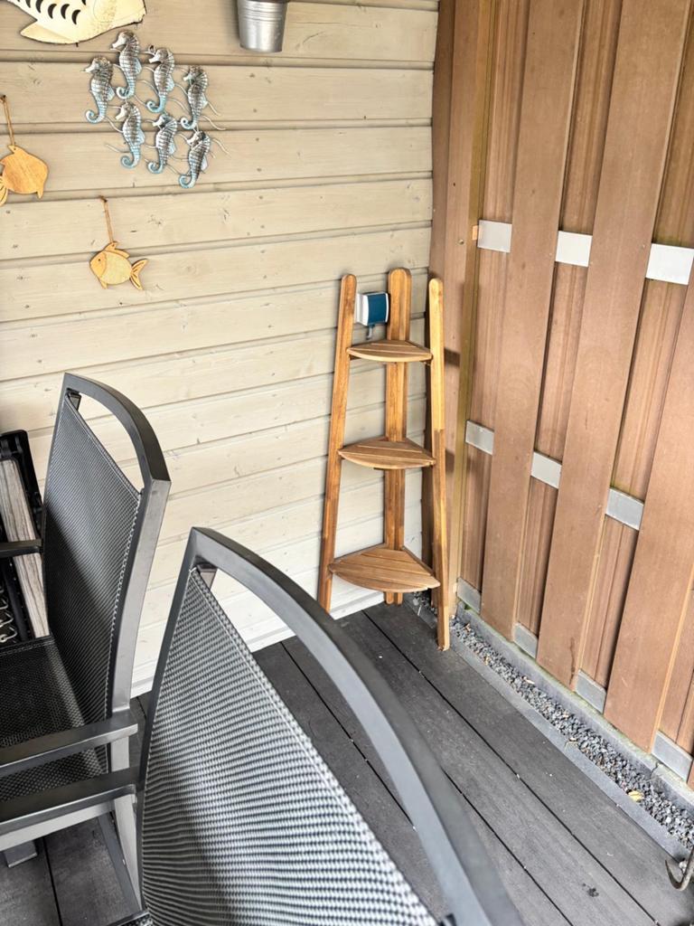 Houten hoekrekje met 3 planken, Ophalen, Gebruikt, Minder dan 60 cm, Binnen
