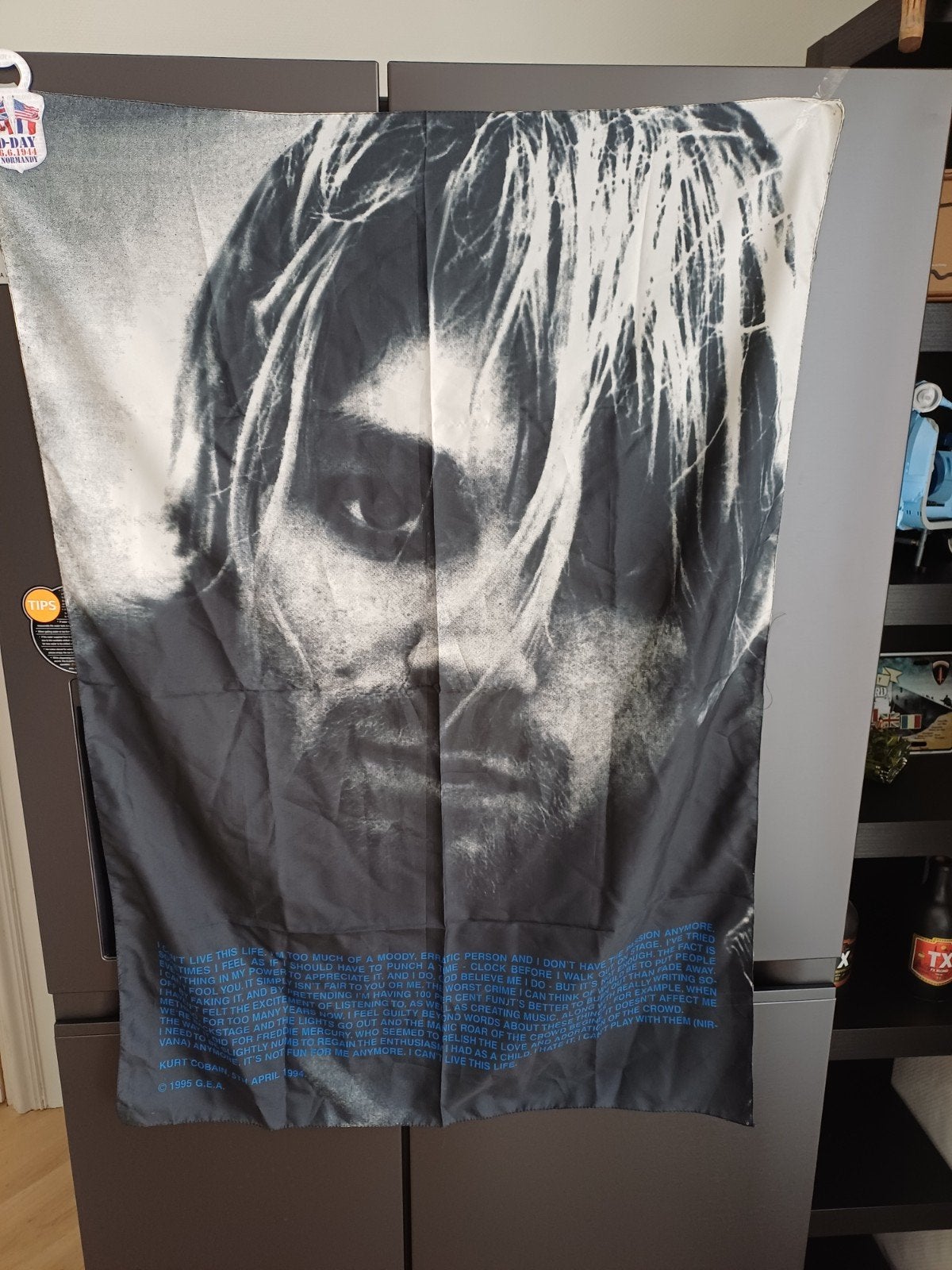 Nirvana Kurt Cobain Wandkleed/Poster 1995, Ophalen of Verzenden