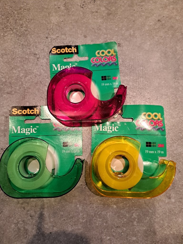 3 stuks Cool Colors Scotch Tape dispensers NIEUW!, Beschrijfbaar, Nieuw, Meerkleurig, Ophalen of Verzenden