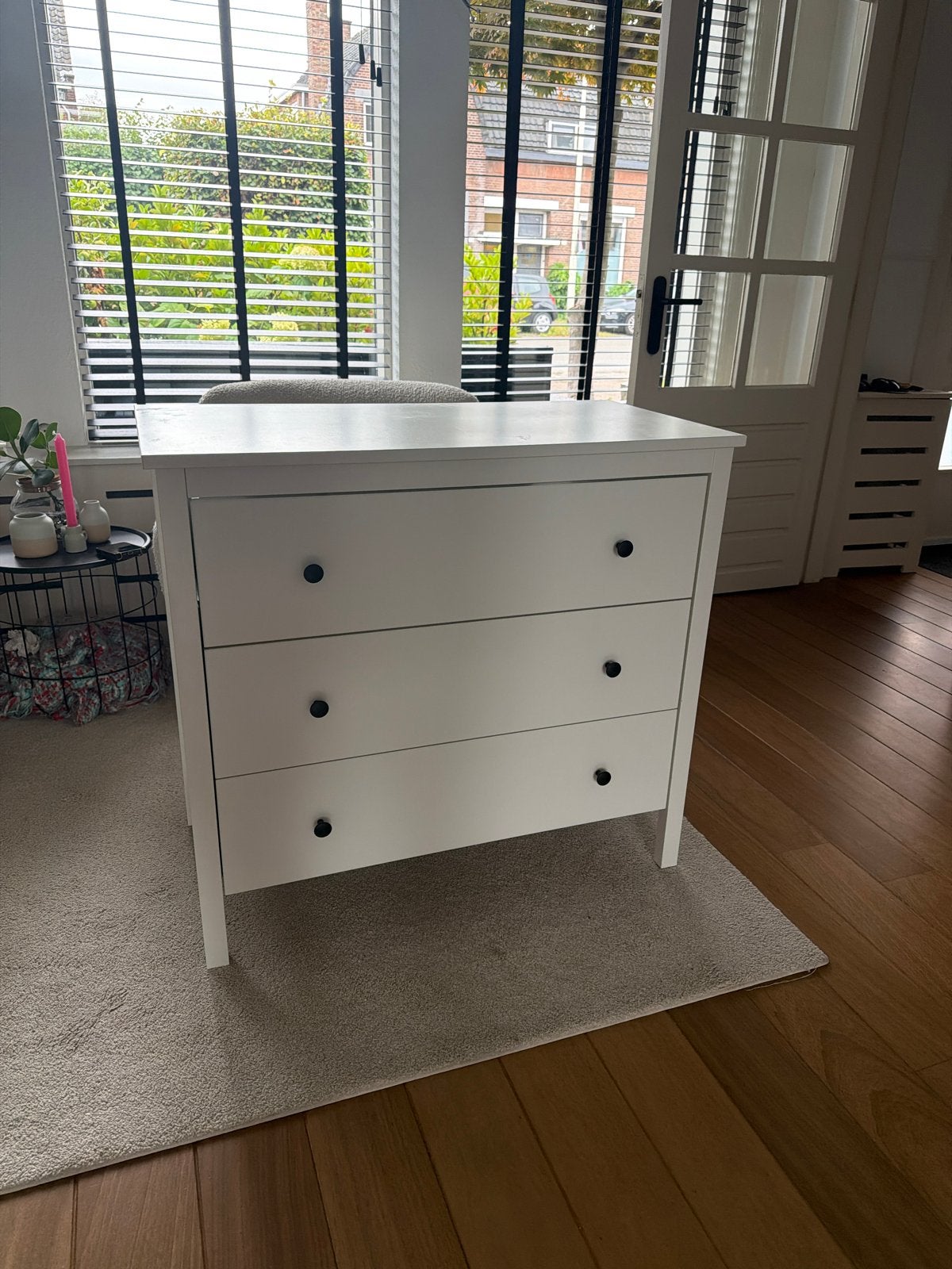 Witte ladekast/commode met 3 laden - 90x82x46cm, Ophalen, Gebruikt, 50 tot 100 cm, 3 of 4 laden