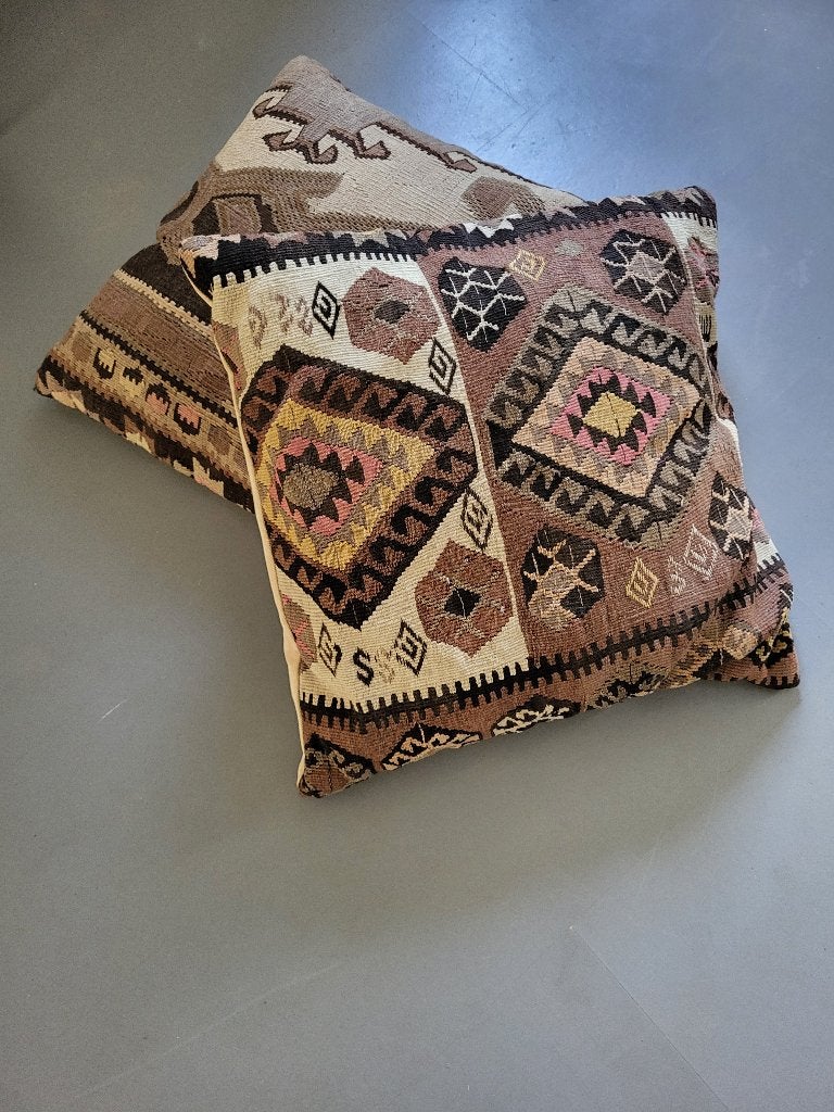 vintage kelim lounge / vloerkussen 72x72cm (Ikea), Ophalen, Overige merken, Gebruikt, Meerkleurig