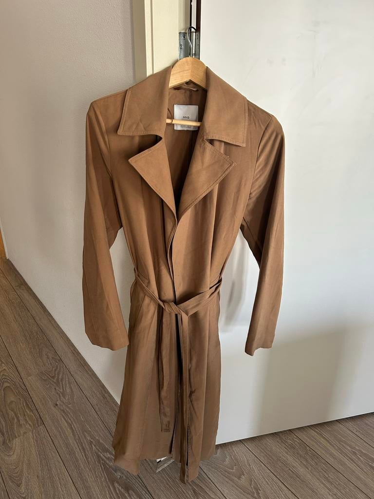 MNG trenchcoat in bruin, Ophalen of Verzenden, Zo goed als nieuw, Maat 36 (S), Bruin