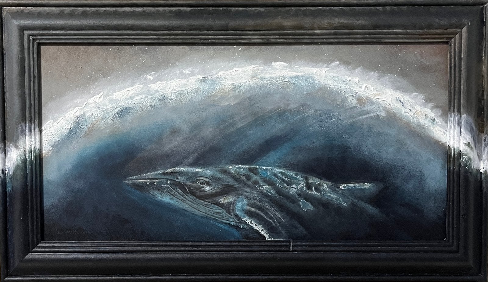 Handgemaakt Acrylschilderij: Walvis in de Golf, Ophalen