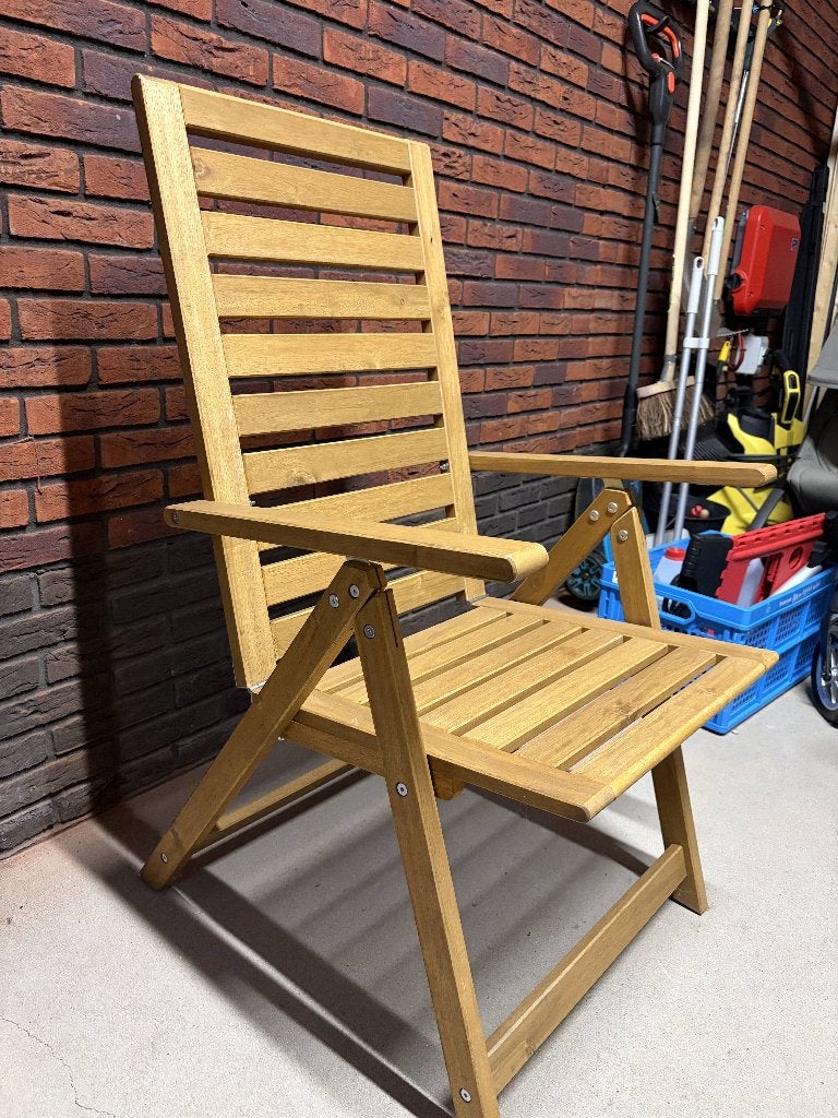 Tuinstoel IKEA NAMMARO standenstoel, inklapbaar - als nieuw, Ophalen, Zo goed als nieuw, Hout, Verstelbaar