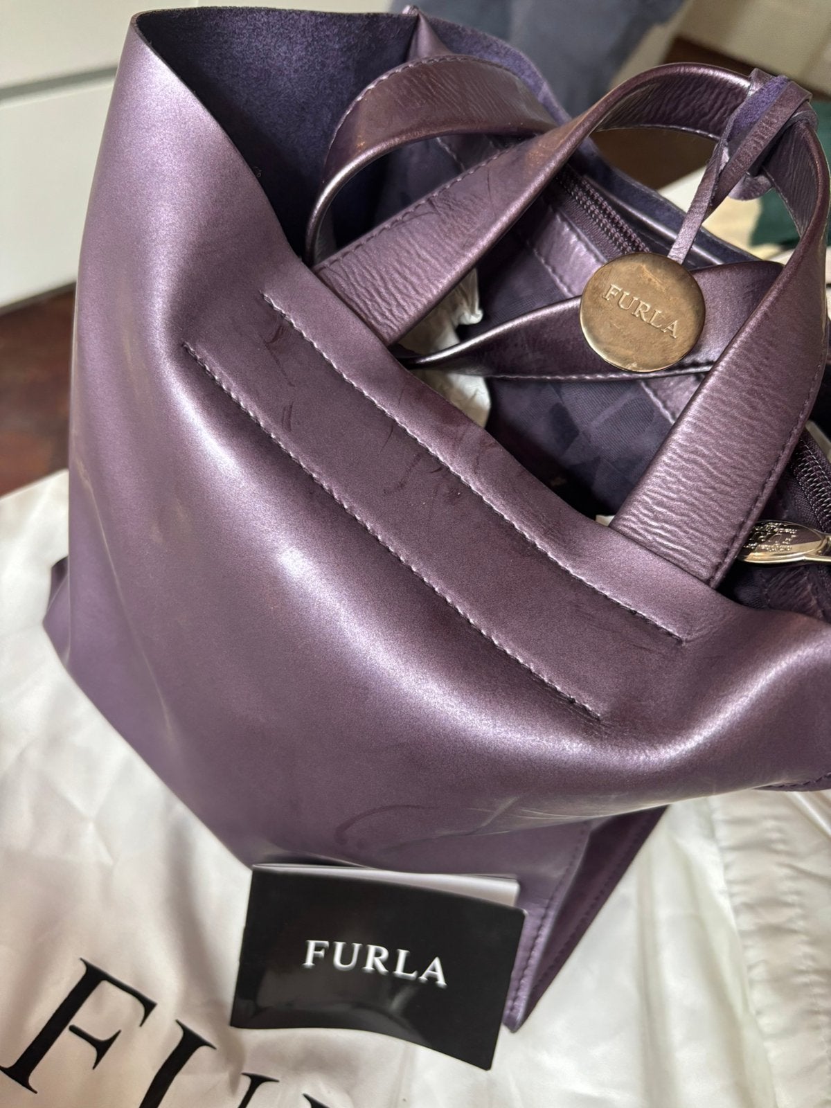 Furla handtas, Ophalen of Verzenden, Zo goed als nieuw, Paars, Handtas