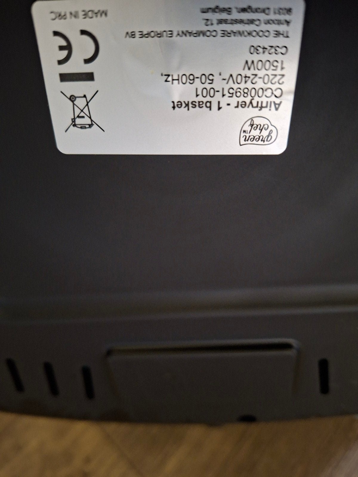 Foto 2 van Green Chef Airfryer C32430 - 1500W