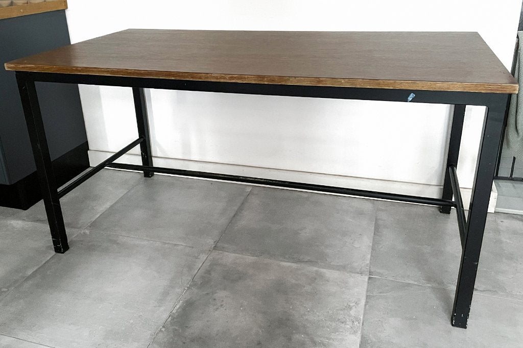 Stevige werktafel ateliertafel staal, dik multiplex werkbank, Ophalen, Gebruikt, -, -