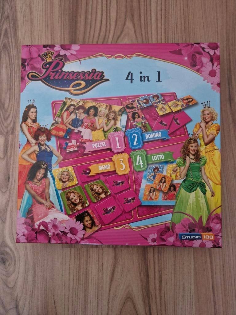 Prinssesia bord spel 4 in 1, Ophalen of Verzenden, Zo goed als nieuw, Vijf spelers of meer, Studio 100