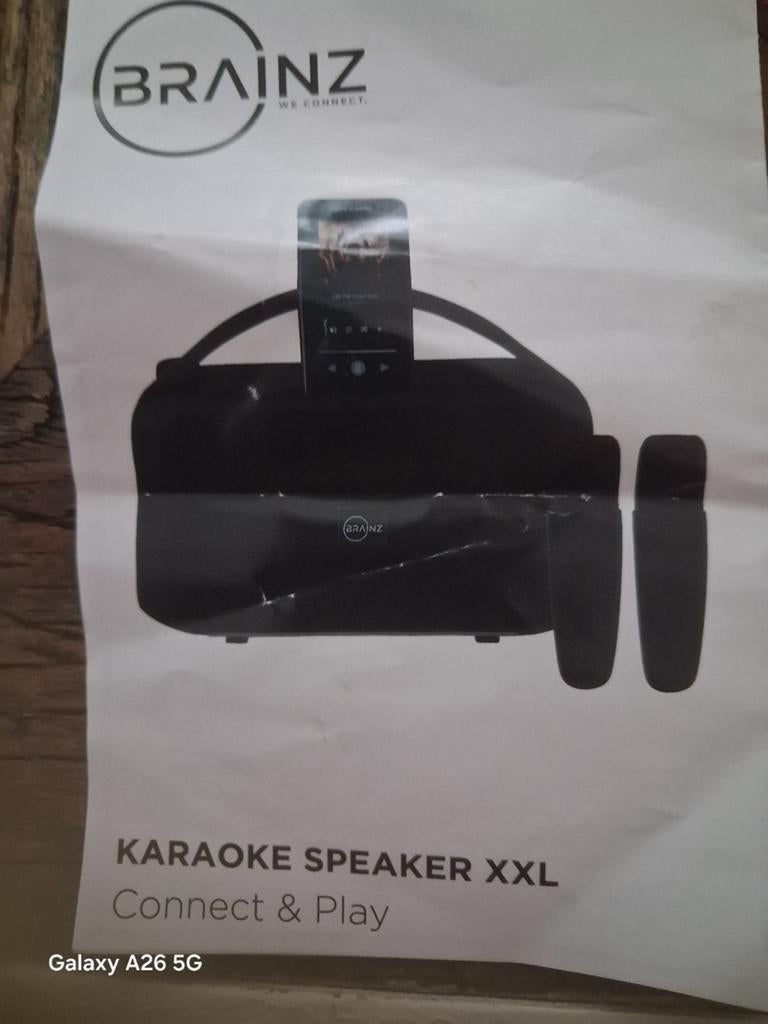 Nieuwe Brainz Karaoke Speaker XXL met Connect & Play, Ophalen of Verzenden, Nieuw, Complete set